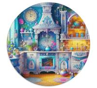 A Cozy Kitchen 1000 Pieces Round Puzzle For Adults And Kids A Cozy Room Jigsaw Puzzle Creative Unique Challenge Games Stress Reliever Difficult Challenge 1000pcs (67.5x67.5cm)