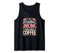 A Creative Mom Who Loves Coffee Pastel Hearts Tank Top