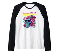 A Crow Left Skull Morning and Flower Incubus View Halloween Raglan Baseball Tee