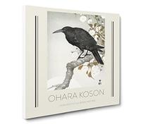A Crow On The Blossom Tree By Ohara Koson Canvas Print | Gallery Wrapped 30mm Frame Wall Art | 20x20 inches | Ready to Hang | Asian Floral Picture | Living Room Bedroom Lounge Office