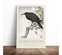 A Crow On The Blossom Tree Ohara Koson Canvas Wall Art Print 20x14 Inch