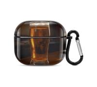 A Cup of Beer Bluetooth Earbuds Case Cover Full Body Shockproof Protection Hard Case Support Wireless Charging with Keychain Personalized Gift for AirPods 3