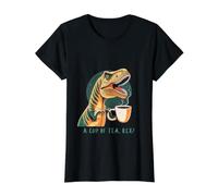 A Cup of Tea, Rex? - Unleash Your Inner Dinosaur Value Graphic T-Shirt, Women, Black, XL