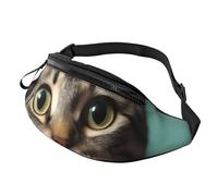 A Curious Cat Fanny Pack for Men Women, Fashion Festival Fanny Pack, Travel Sport Walking Waist Bag