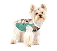 A curious cat Full Print Cotton Pet Vest S Dog Cat Clothes Soft Elastic Breathable Pullover Pet