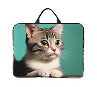 A Curious Cat Laptop Bag 14 in Durable Computer Carrying Case for Most Laptops and Ipads Shock Resistant Slim Sleeve