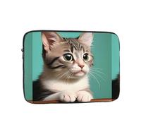A Curious Cat Patterned Laptop Sleeve 17 Inch Shockproof For Slim Protective Notebook Computer Bag Briefcase