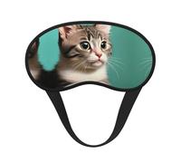 A Curious cat Printed Eye mask, for Sleeping, Light-Blocking, Soft and Comfortable, Elastic Band