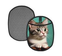 A curious cat Printed Silicone Insulation Mat Set Suitable for Table Mat/Oven Mat/Camping BBQ