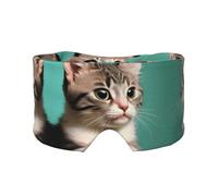A Curious cat Printed Sleep Eye and Ear Masks (26.8Ã-4.3 inches) Suitable for Travel, Yoga, Deep Rest Indoor and Outdoor
