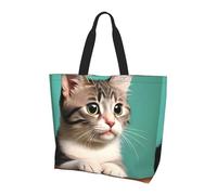 A curious cat Shoulder bag.Stylish all-over print women's style, lightweight, large capacity for everyday use