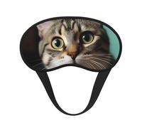 A Curious cat Sleep Mask for Side Sleepers: Blackout Eye Masks for Sleeping - Soft Breathable Soft Eye Shade Cover for Travel - Adjustable Night Blindfold for Men Women Gifts