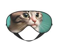 A Curious Cat Soft Eye Mask. Unisex, Comfortable and Breathable, Suitable for Daily Rest. Helps You Quickly Enter Deep Sleep.