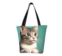 A curious cat Women's fashion shoulder bag, shopping handbag, suitable for weekend travel shopping shoulder bag messenger bag