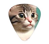 A Curious Catguitar Plectrums 12 Piece Set, 3 Thicknesses For Acoustic Guitar, Bass Guitar, Electric Guitar And More.