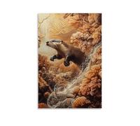 A Curious Otter Tumbling Gleefully Down An Invisible Stream Carved through A Dusty Coral Landscape. Fashionable Wall Decor - Hanging Art Poster And Mural24x36inch(60x90cm)