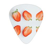 A cut strawberry Guitar Picks with Organizer Storage Box Guitar Plectrums 12PCS 3 Thickness Thin Medium Heavy 0.46 0.71 0.96mm Guitar Picks For Acoustic Electric or Bass Guitars