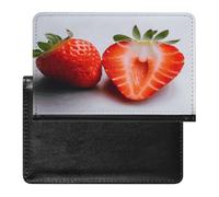 A Cut Strawberry Passport Holder Vaccine Card Holder Travel Document Organizer Credit Card Organizer for Women/Men