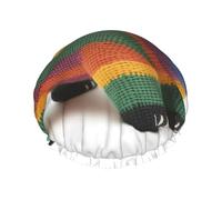 A cute bear Reusable shower cap - double-layer waterproof, elastic, environmentally friendly daily use shower cap