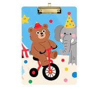 A Cute Cartoon and Colorful Zoo Estimate clipboard Hard Board for Nursing Student Trade Quest Size 9 x 12 Gold
