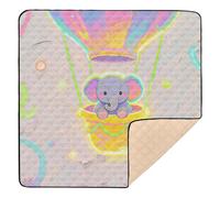 A Cute Cartoon Grey Elephant Cute Foldable Baby Care Play mat for Indoor Outdoor Waterproof foldablummy Time Mat for Babies Infants Toddlers, 50'' x 50''gimnasio para Bebes recien