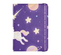A Cute Cartoon Purple Cosmic unicorns Leather passport holder for travel women for travel Vaccine Case Protector Cover Passport Holder for men Ultra Slim