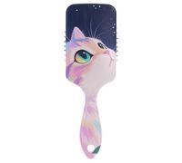 A Cute Cartoon White Cat cute brush thick hair Designed scalp massaging for short hair with Ergonomic handle cepillo para definir rizos