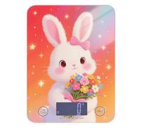 A Cute Cartoon White Rabbit Baking Scale to weigh Food 11lb/0.18oz, 5kg/5g Smart Small Digital Kitchen Scale with 4 Unit for Soap Making Meal Prep Soap Making báscula para pesar comida