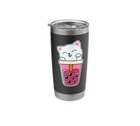 A Cute Cat Kitten Drinking Boba Tea Bubble Tea Stainless Steel Insulated Tumbler