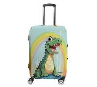 A Cute Crocodile on A Rainbow Background Luggage Cover Suitcase Covers for Luggages Tsa Approved Travel Luggage Sleeve Protector Elastic Suitcase Protector Anti-Scratch Washable Fits 19-32 Inch Case X