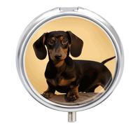 A Cute Dachshund Pill Case Pill Box with 3 Compartments