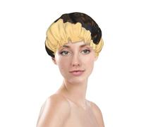 A cute dachshund Shower Cap for Women Reusable Bath Cap Upgrade Double Layers Bathing Hat Waterproof Elastic Bath Hair Caps for Women Ladies Spa Salon Hair Bath Hat