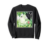 A cute frog in the grass with a Kawaii drink Sweatshirt