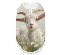 A Cute Goat Daisy Flowers Dog Shirt Sleeveless Pet Clothes Summer T-Shirts Tank Top for Small Puppy Cat