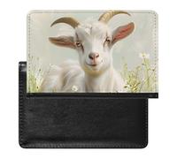 A Cute Goat Daisy Flowers Passport Holder Travel Wallet Cover Case with Card Slot Organiser for Men Women