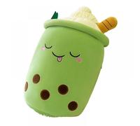 (A) Cute Ice Milk Tea Plush Pillow, Plush Toys, Food Shape Pillow Fruit Milk Tea Children's Birthday Gift (13.7 Inch,green)