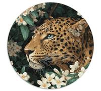 A Cute Leopard in The Jasmine Bushes Puzzle 1000pcs (67.5x67.5cm) Erwachsene Puzzle,Home Decor