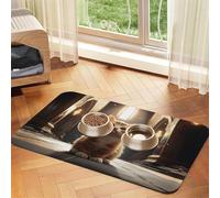 A Cute Little cat Pet Feeding Mat Dog Cat Eating Food Absorbent Leather Tablecloth for and Water Bowl Waterproof No Stains Quick Dry Non-Slip 17.72 * 11.8IN