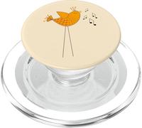 A Cute Orange Bird Singing PopSockets PopGrip for MagSafe
