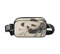 A Cute Panda Stylish Fanny Waist Pack for Women Men Water Resistant Crossbody Sling Bag with Adjustable Strap for Travel Vacation Running, Aesthetic Fighting Fish, One Size
