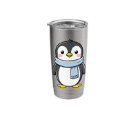 A Cute Penguin with a Blue Scarf on the Ice Stainless Steel Insulated Tumbler