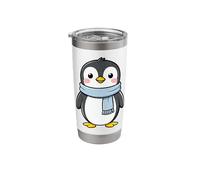 A Cute Penguin with a Blue Scarf on the Ice Stainless Steel Insulated Tumbler