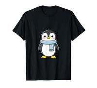 A Cute Penguin with a Blue Scarf on The Ice T-Shirt