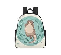 A Cute Sea Otter Floating On Water Back Pack 12.40x5.12x14.17inch Backpack Purse Multipurpose Casual School Backpacks Business Travel School,Office