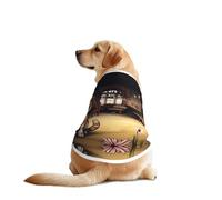 A Cute Steampunk Tabby cat Dog Shirt Vest Dog Clothes- Breathable Cooling for Big Dogs, Sun Protection Comfort Wear for Golden Retriever, Husky, Alaska Outdoor Activities 5X-Large