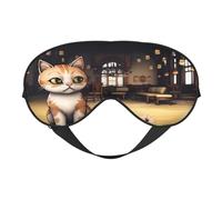 A Cute Steampunk Tabby cat Soft Eye Mask for Sleeping - Ideal for Women Men and Travel, Comfortable & Adjustable, Perfect for Indoor/Outdoor Use
