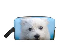 A Cute West Highland Terrier Puppy RunningMakeup Trave Bag for Women,Cosmetic Large Capacity Organizer