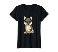 A Cute Wolf cub Value Graphic T-Shirt, Women, Black, XL