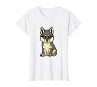 A Cute Wolf cub Value Graphic T-Shirt, Women, White, XL