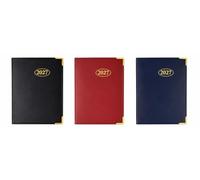 A&D 2027 Diary Pocket Small/Slim Line Week to View Softcover PVC Cover Diary (Pocket Navy Softcover)